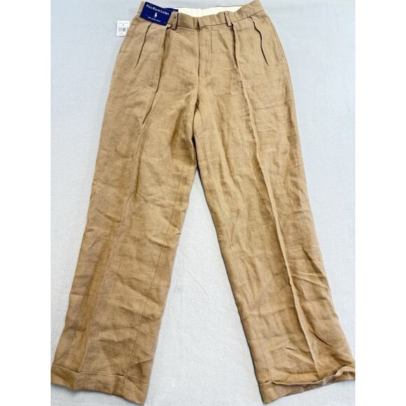 Polo Ralph Lauren Pants 31x30 Siena Linen Pleated Pant NWT Old Money Preppy - Picture 1 of 14